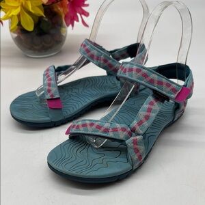 Teva Blue and Pink Kids Sandals Size 3 KET9079A